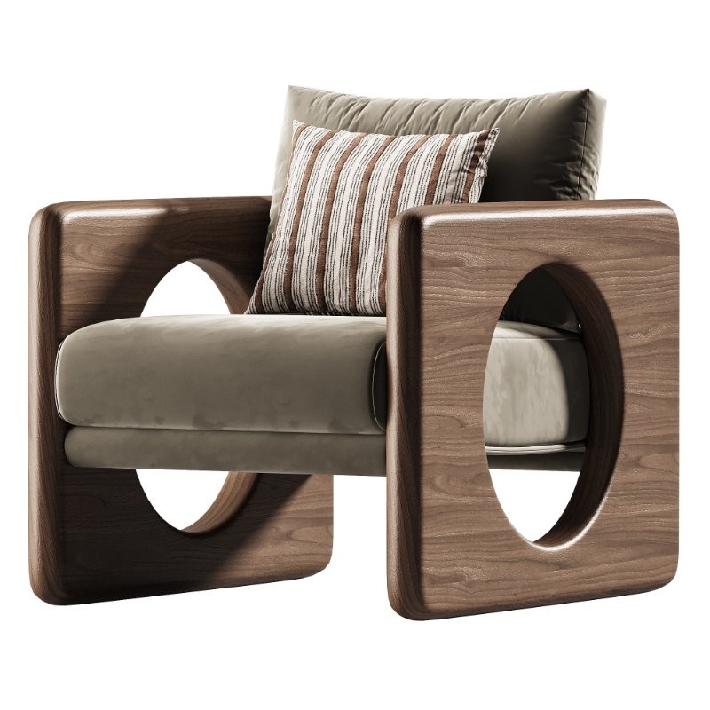 Hase Solid Wood Chair with stain resistant fabric Image 1