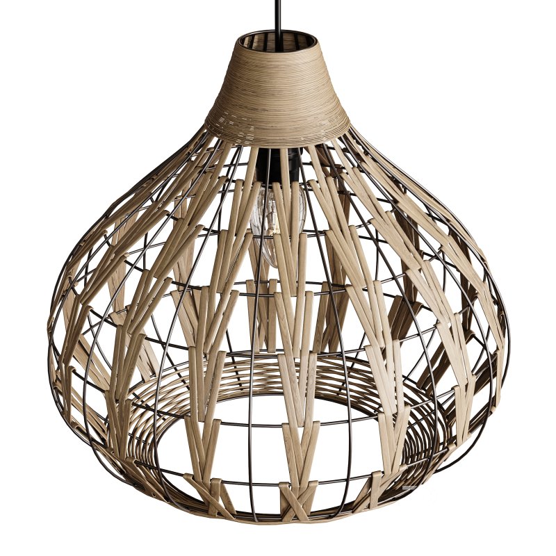 Retro Coffee Bamboo Rattan Pendant Light Image 7