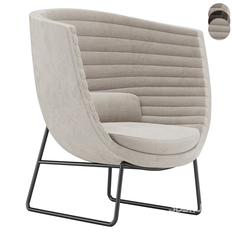 cleo metal soft armchair lounge high backrest Image 5