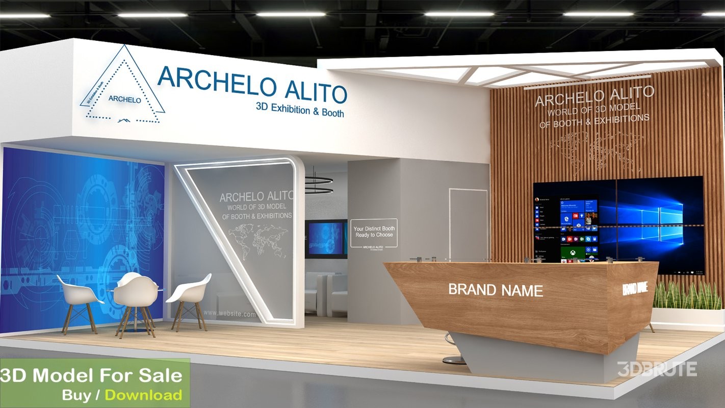 booth 3d model Image 6