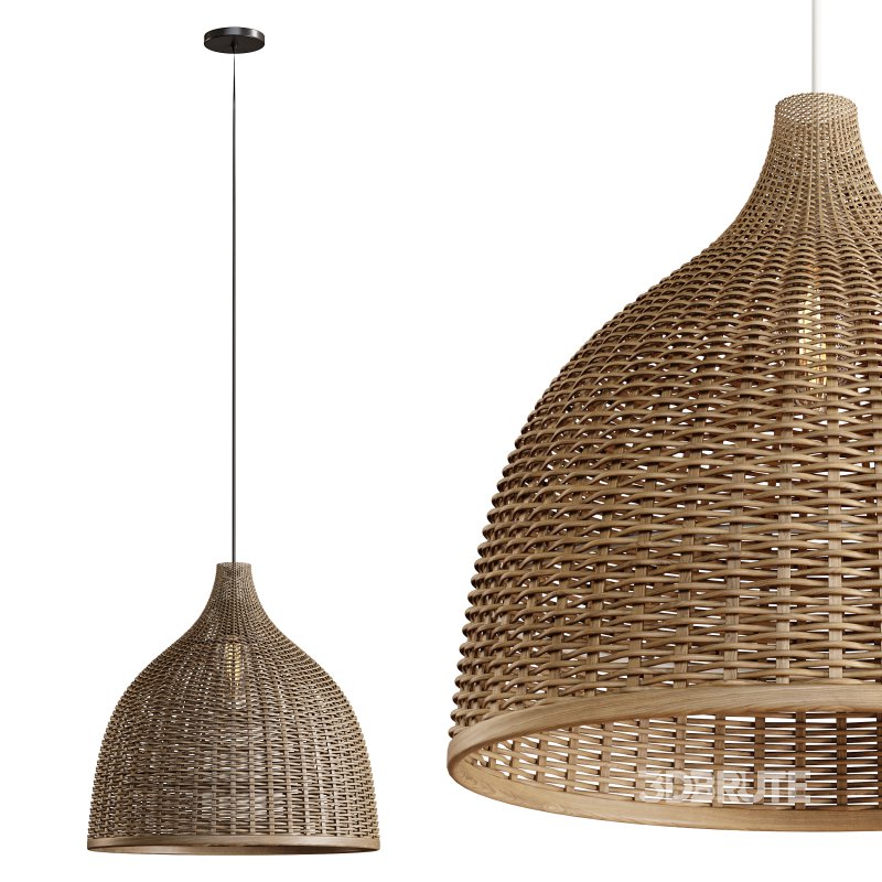 Rattan Pendant Light Handmade Basket Lamp Image 1