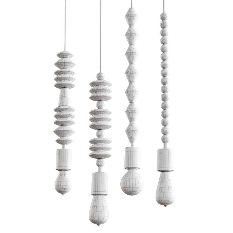 Nordic Wooden Geometric Beads Pendant Lamp Image 8