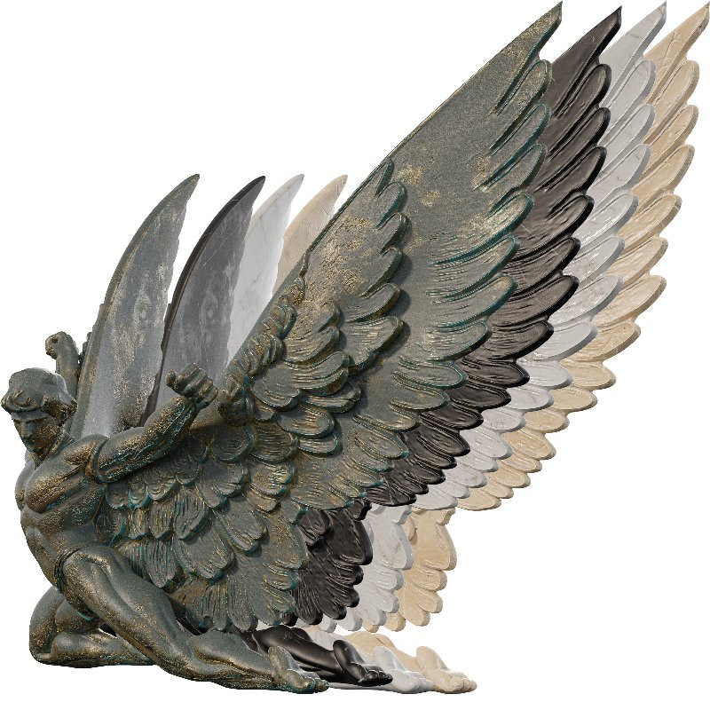 Winged Male Figure Mythological Ascension Pose Image 4