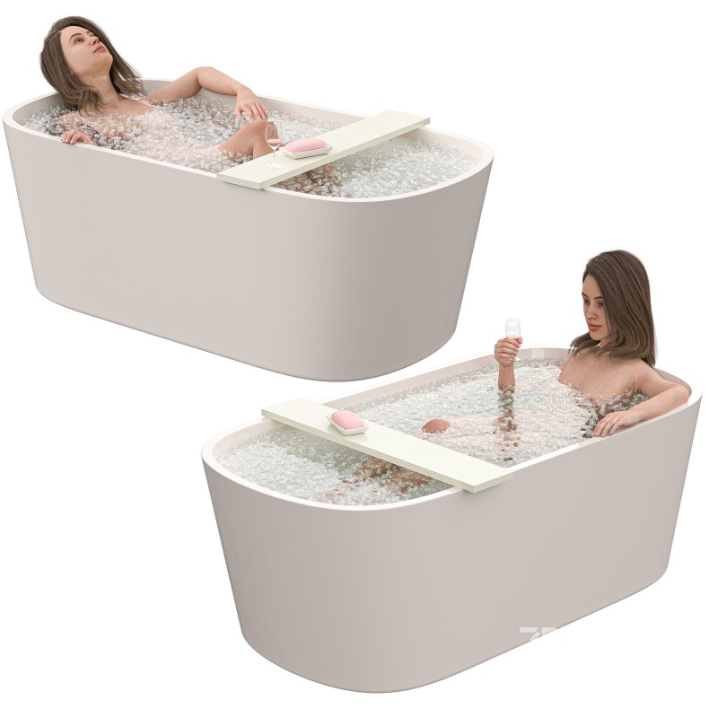 Woman in Bathtub for 3 poses Image 2