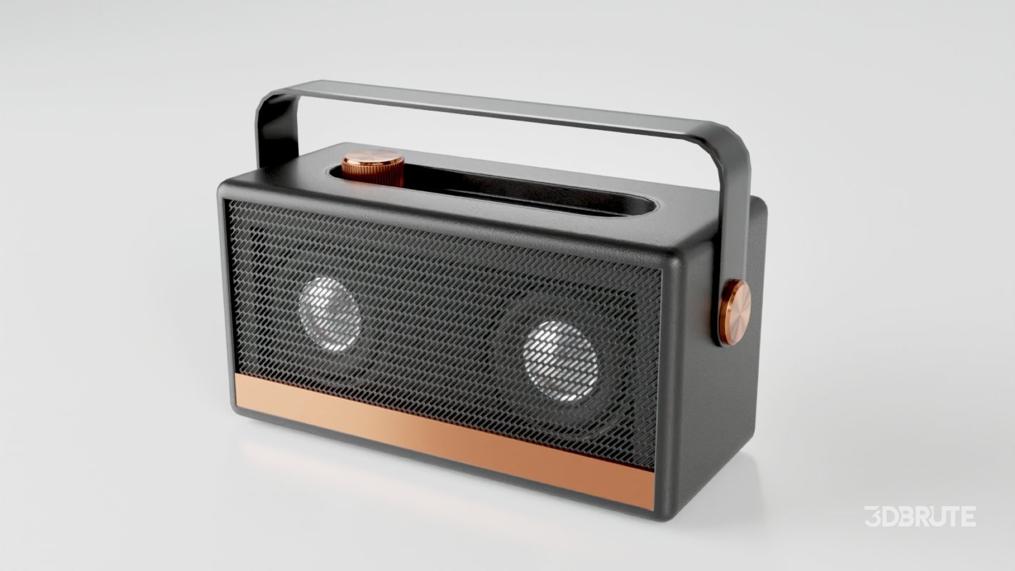 Premium Retro-Style Wireless Speaker 3D Image 4