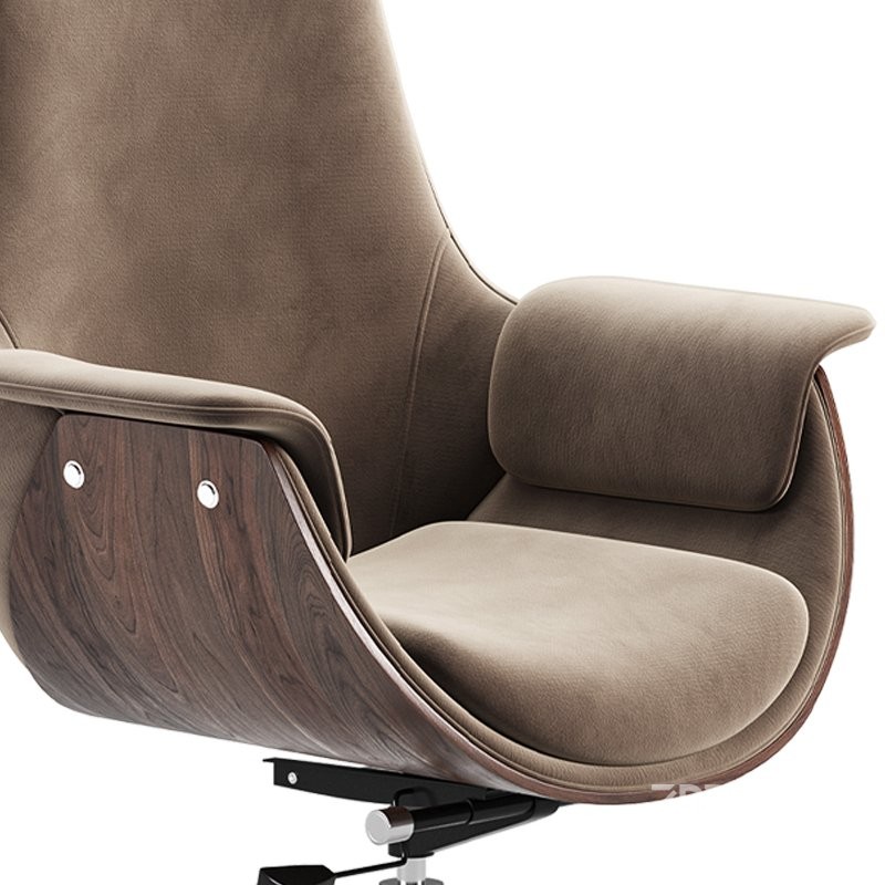 Gray Leather Modern Home Office Chair Image 5