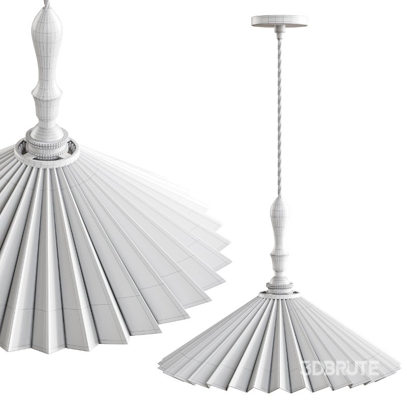 Vintage Pleated Pendant Lampshade Chandelier Image 8