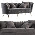 Meridian Furniture Margo Grey Velvet Sofa - Thumbnail 1