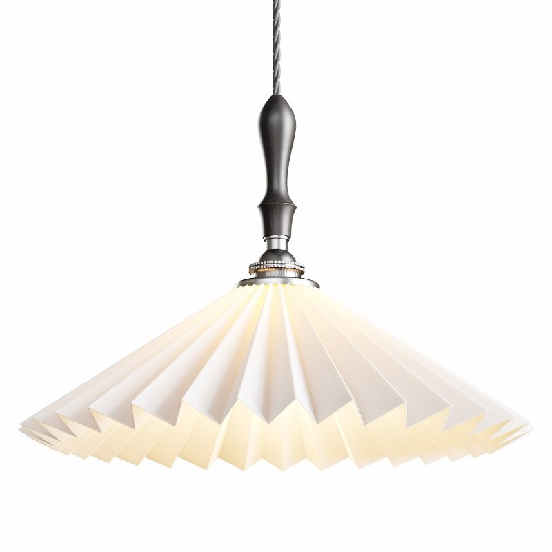 Vintage Pleated Pendant Lampshade Chandelier Image 6