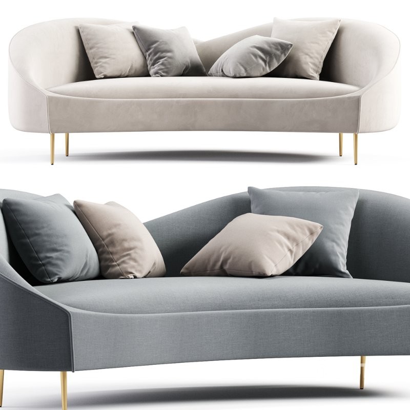 Velvet Curved Sofa Large 3 Seater Curved Back Sofahttps Image 4