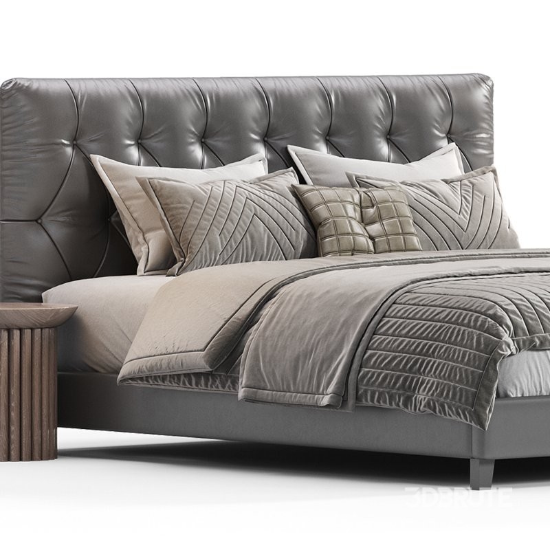 Aleahya Vegan Leather Platform Bed Image 7