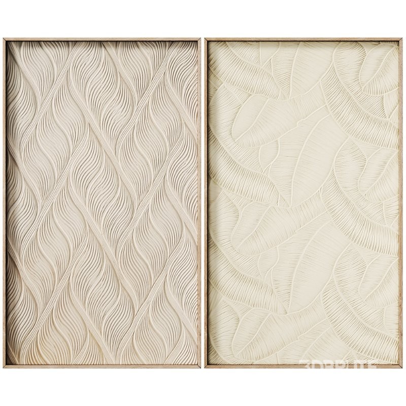 Decorative 3D Art Relief Panel 143 Set Image 2