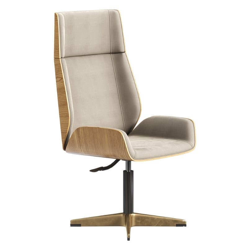 Black Leather Modern Home Office Chair Image 3