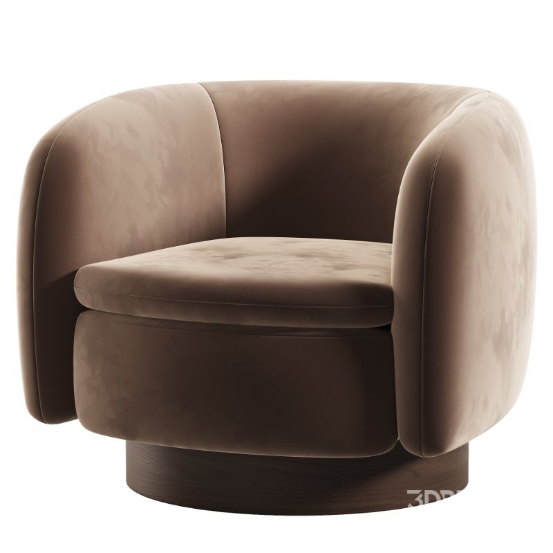 Muir Camel Velvet Swivel Chair Image 4