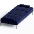 Stiletto Daybed Blue Velvet Channeling tufted wood base oak maple walnut wenge - Thumbnail 1