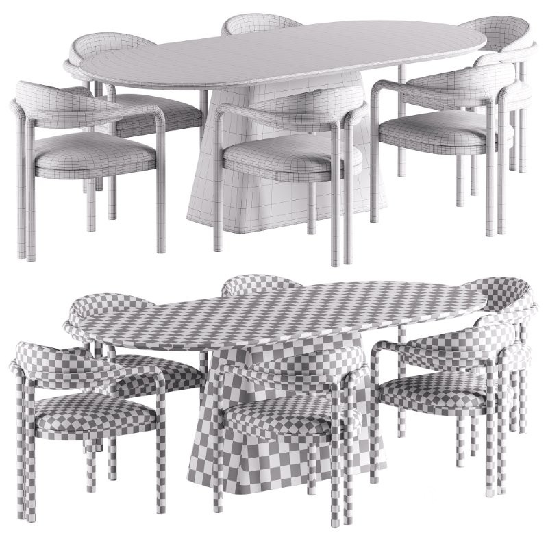 Palermo Fabric Dining Chair and Thorsten Dining Table Image 7