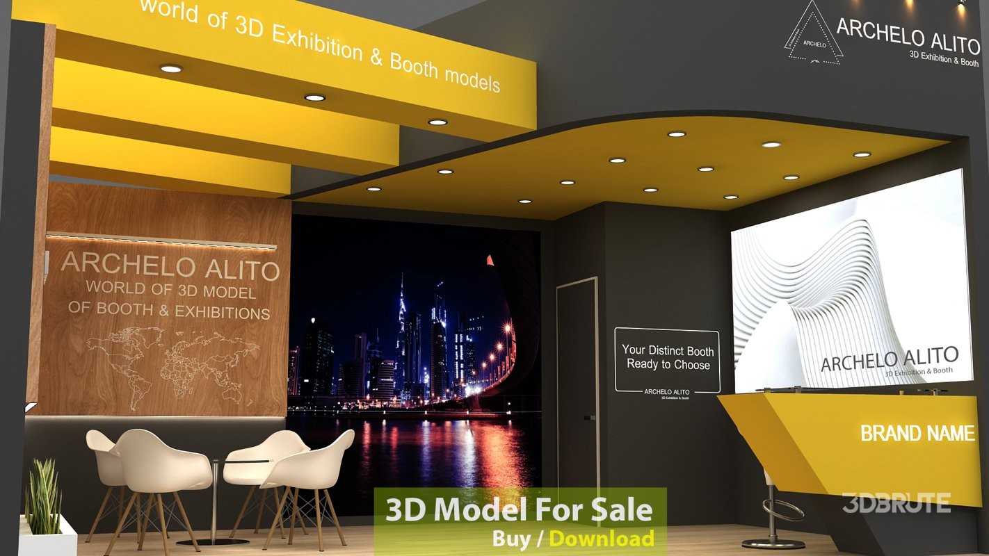 stall expo event 3d model Image 4