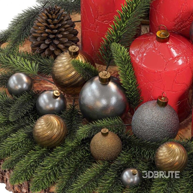 Christmas Interior Decor Set 3D Model Set 01 Image 5