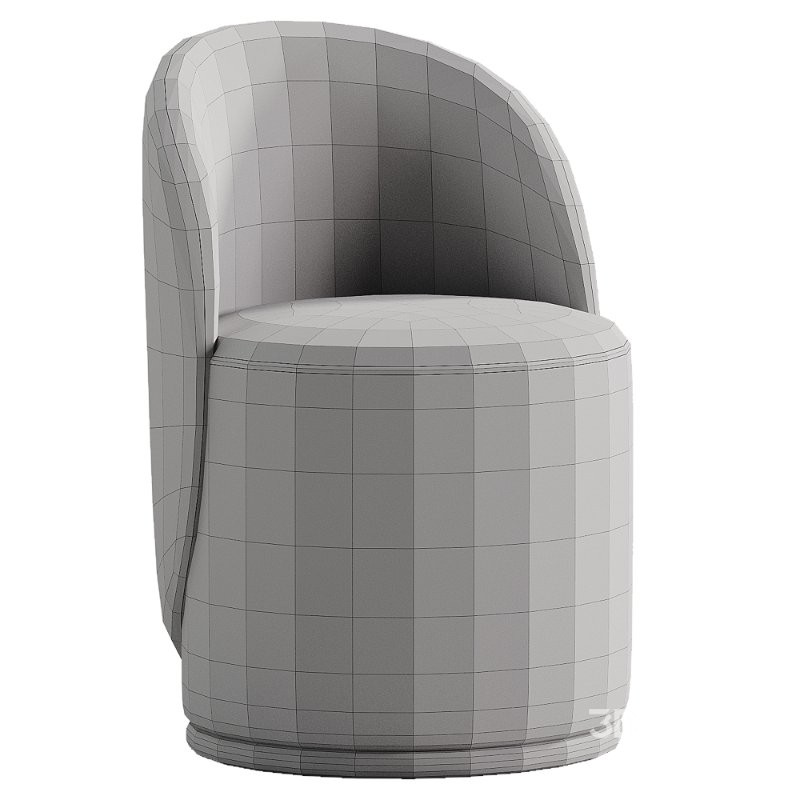 Loreen pouf with a rotating back boucle white Image 4