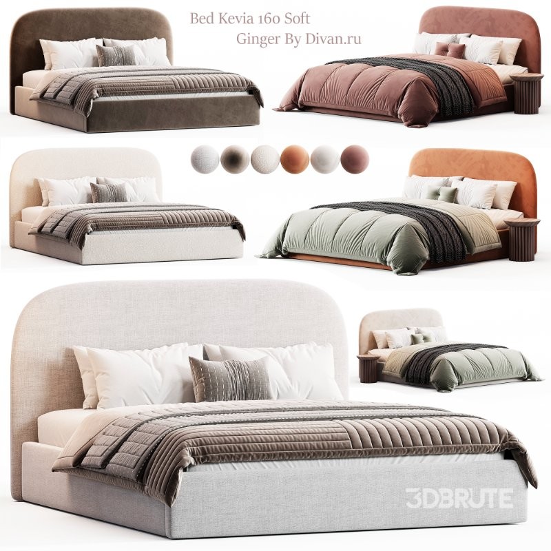 Bed Kevia 160 Soft Ginger Image 6