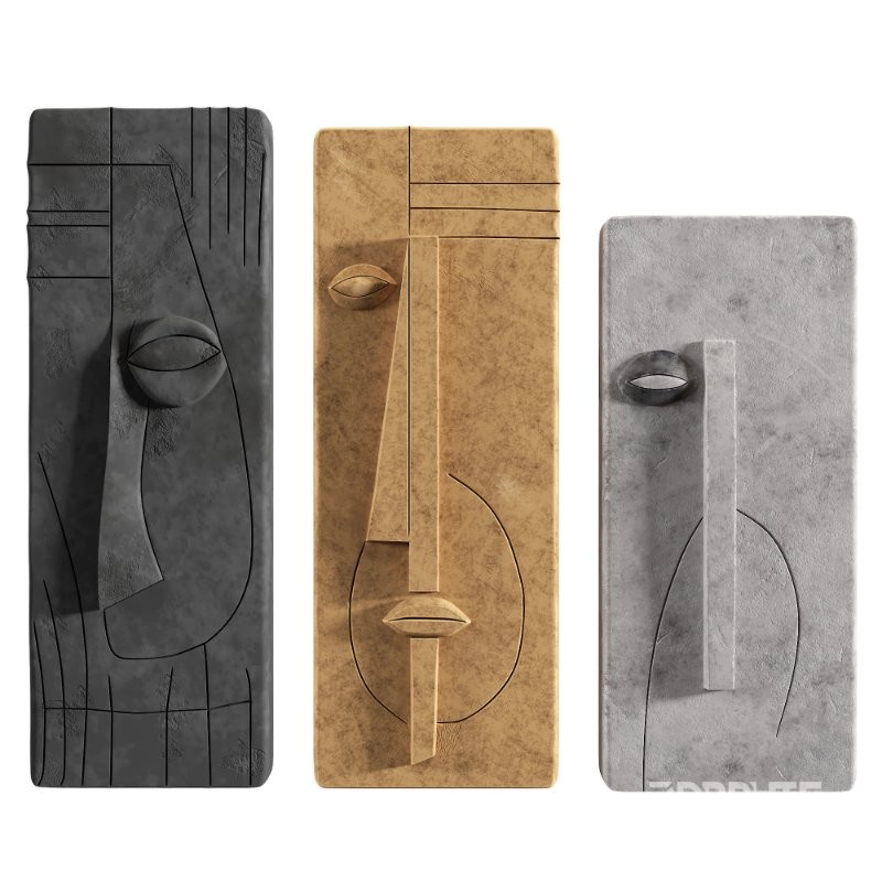 Minimalist Abstract Face Relief Wall Sculptures Image 2