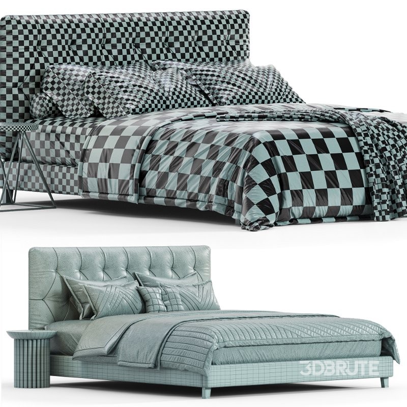 Aleahya Vegan Leather Platform Bed Image 5