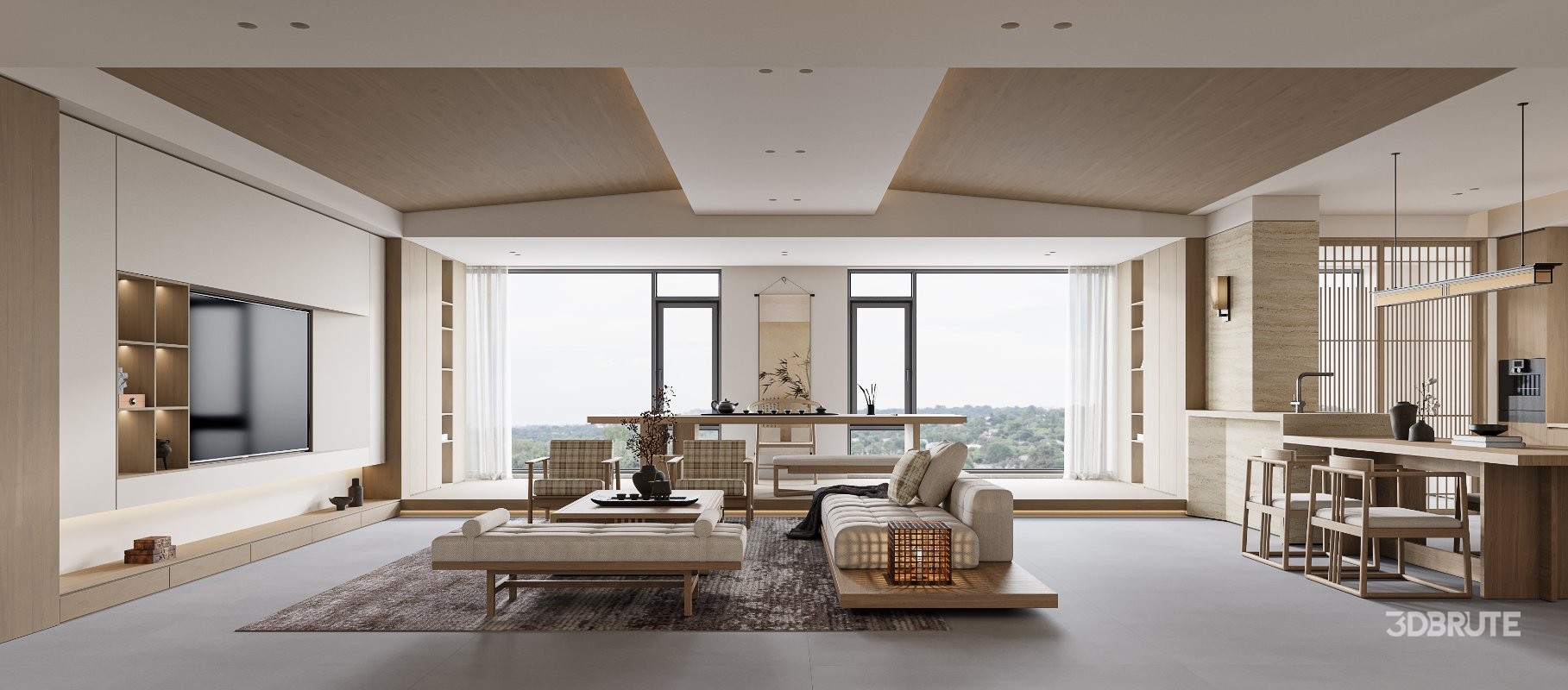 Japanese living room and dining room Image 1