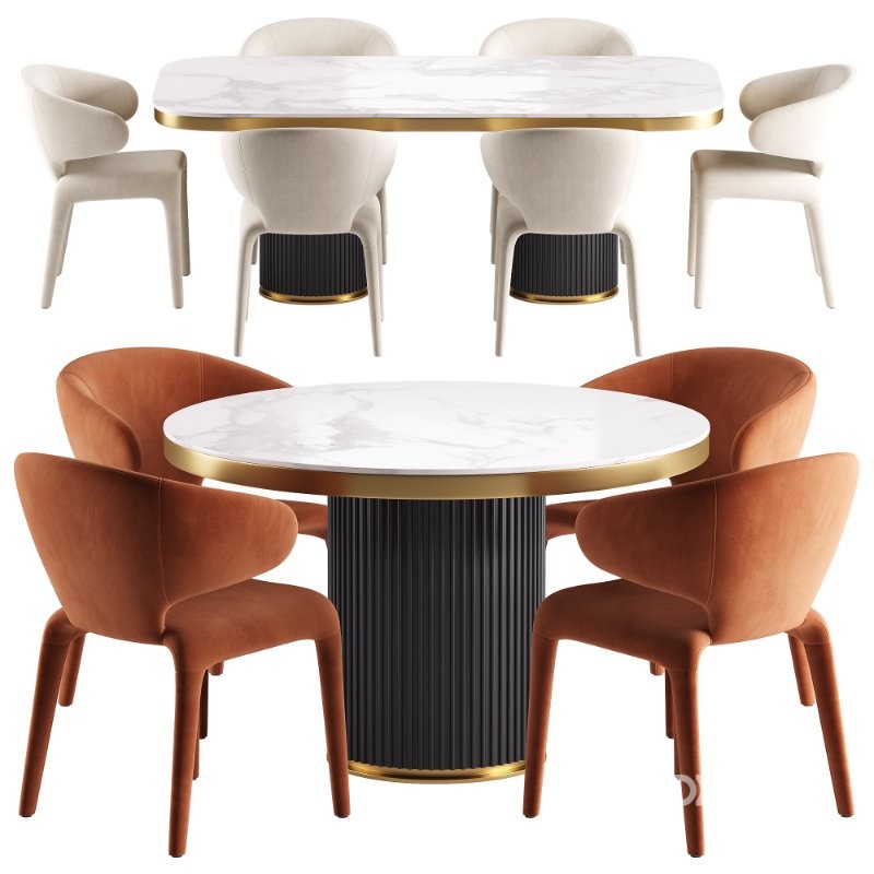 Debra Dining Chair and Archie Dining Table Image 1