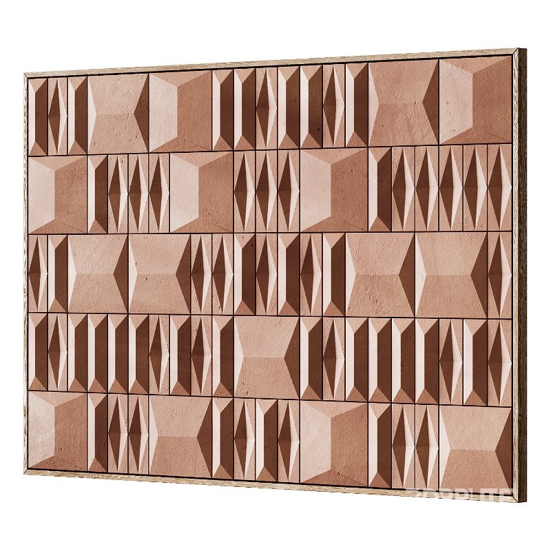 3D Art Relief 205 Terra Cota Tiles Panel by Theiatiles Image 3