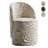 Loreen pouf with a rotating back boucle white - Thumbnail 1