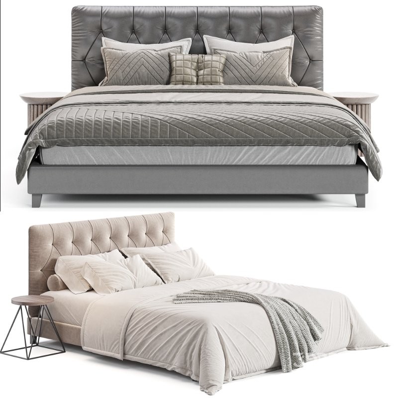 Aleahya Vegan Leather Platform Bed Image 2