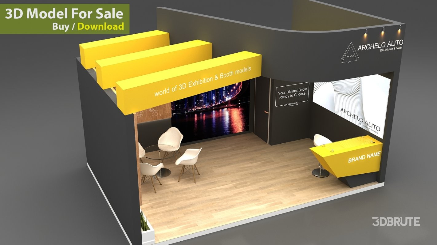 stall expo event 3d model Image 6
