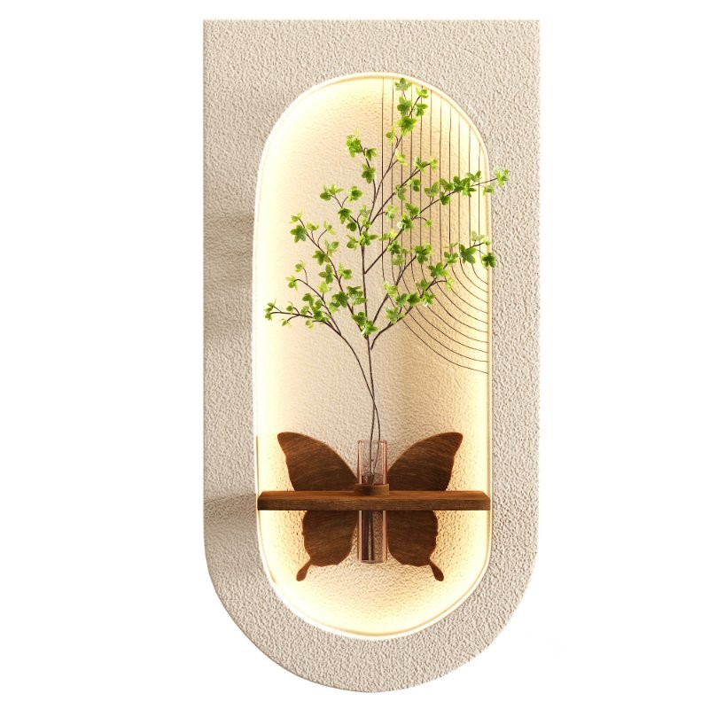 Wall Niche Decor Butterfly Shelf Green Branch Image 6