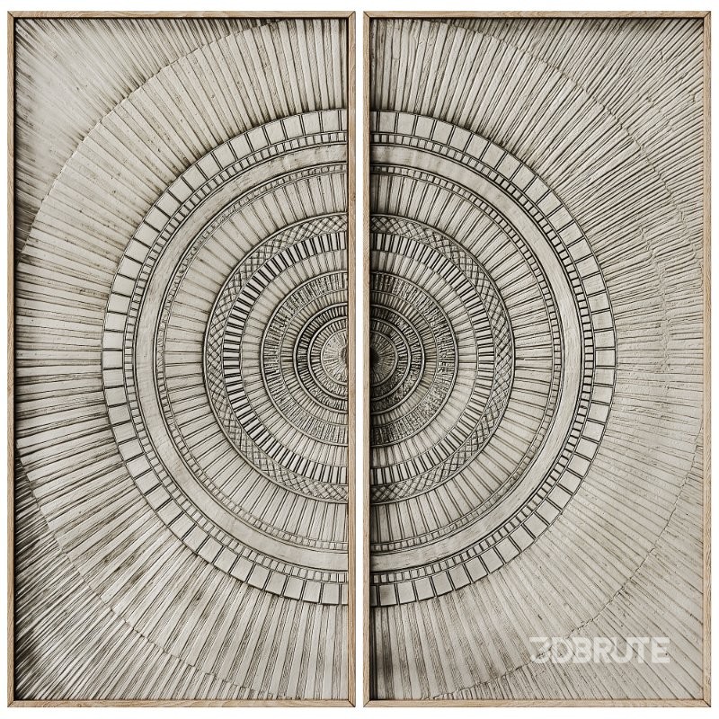 Decorative 3D Art Relief Panel 152 Set Image 1