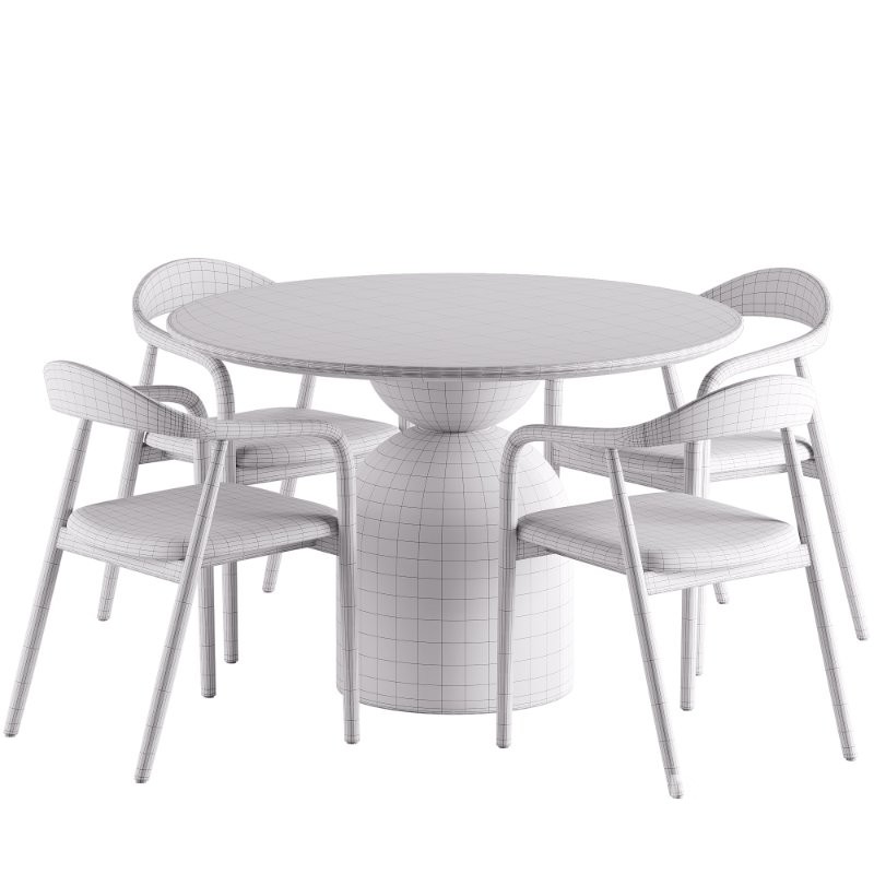 Noris Fabric Dining Chair and Sigrid Dining Table Image 7