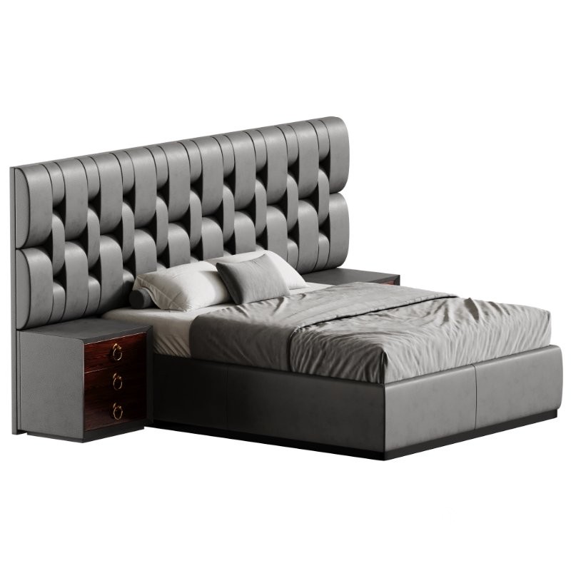 Contemporary Black Wood Queen Bed Image 10