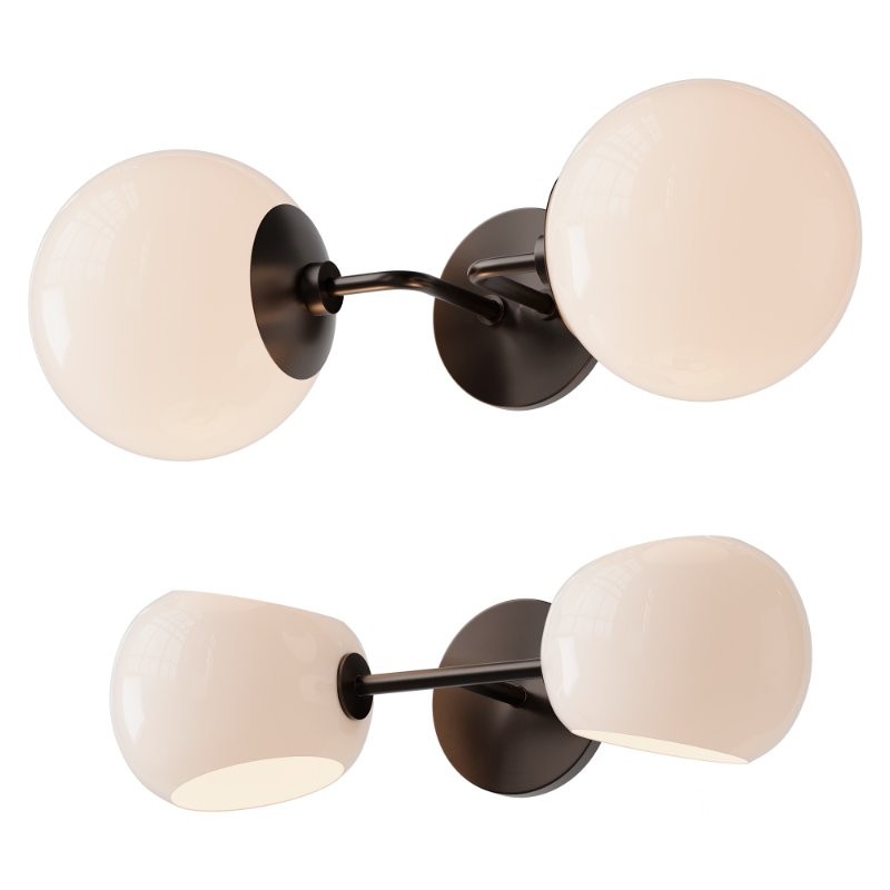 Minimalist Globe Sconce and Xaviero Glass Vanity Light Image 6