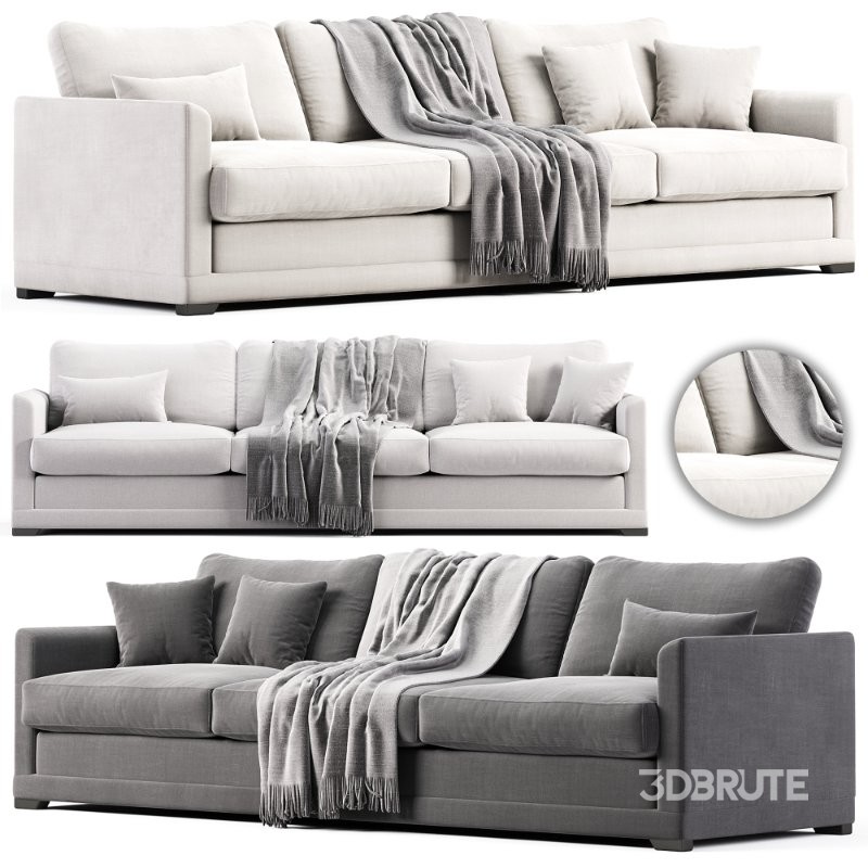 Aissa 4 Seat Sofa in Pumice House Basket Weave Image 1