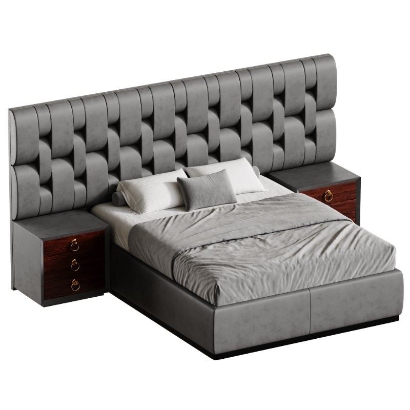 Contemporary Black Wood Queen Bed Image 7
