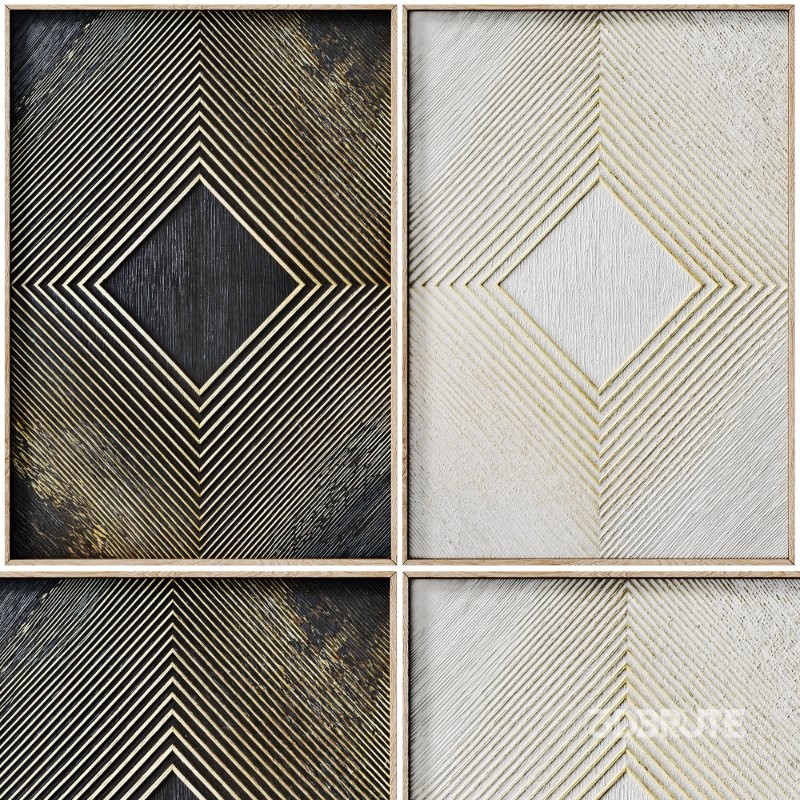 Decorative 3D Art Relief Panel 151 Set Image 1