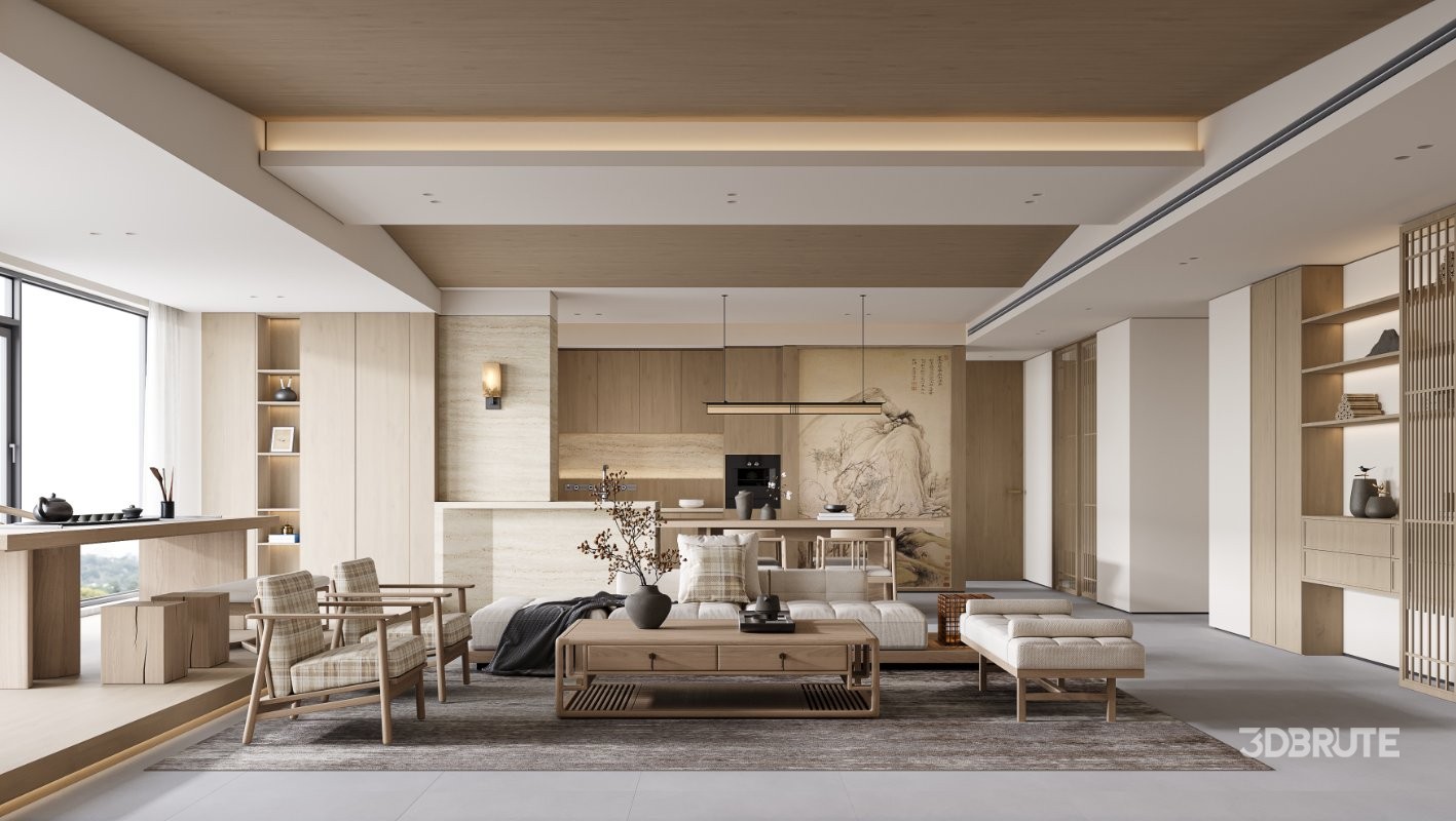 Japanese living room and dining room Image 4