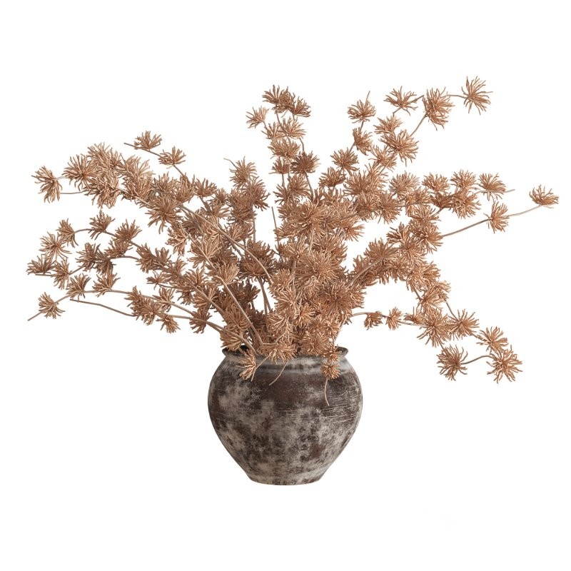 Faux Autumn Branches Rustic Ceramic Vase Image 2