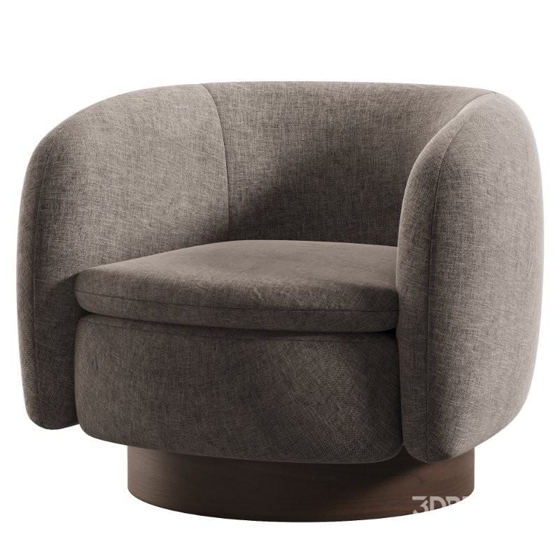 Muir Camel Velvet Swivel Chair Image 3