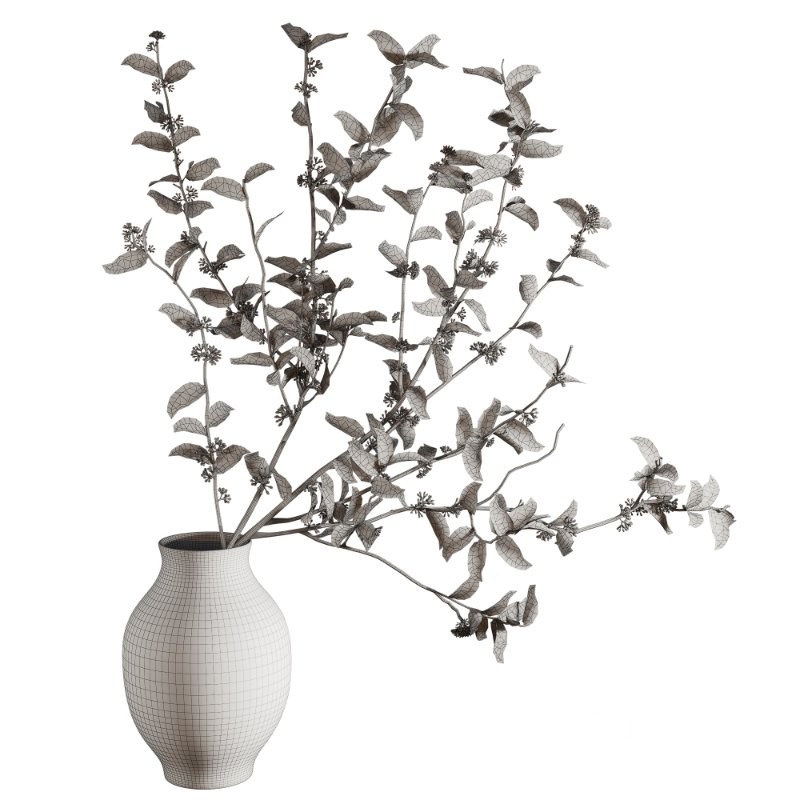 Blooming Twig Arrangement in Antique Pot Image 4
