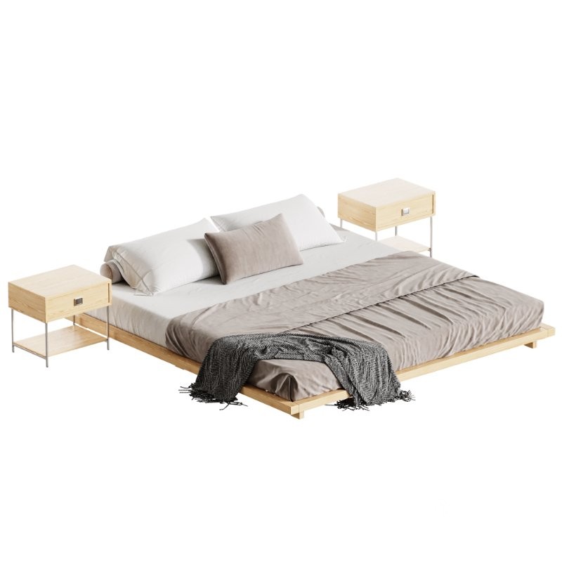 Japanese Style King Low Bed Image 8