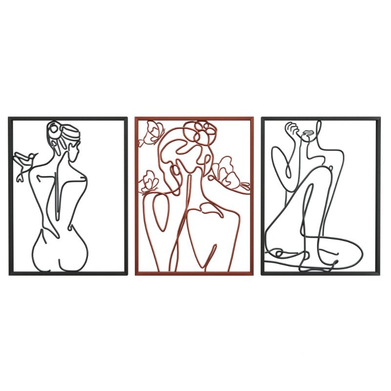 Minimalist_Metal_Line_Art_Woman Image 1