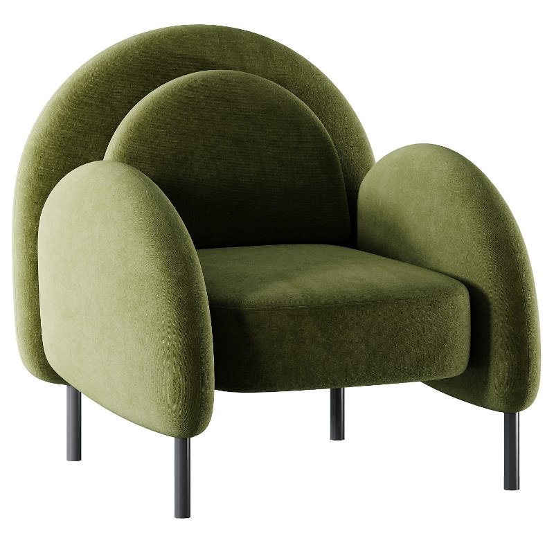 Caldera Velvet Olive Armchair Image 2