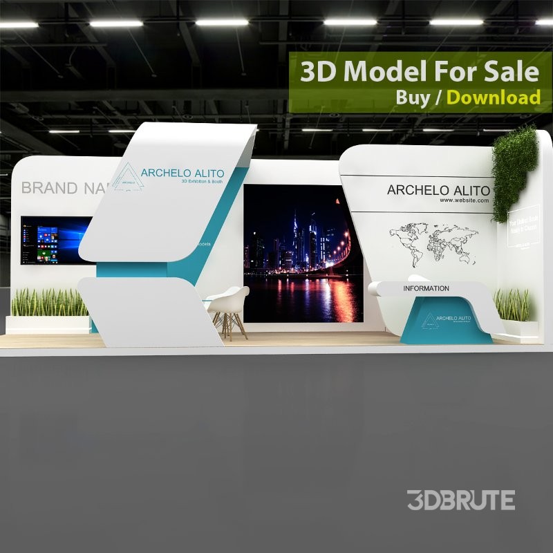 3d model exhibition minimal Image 1