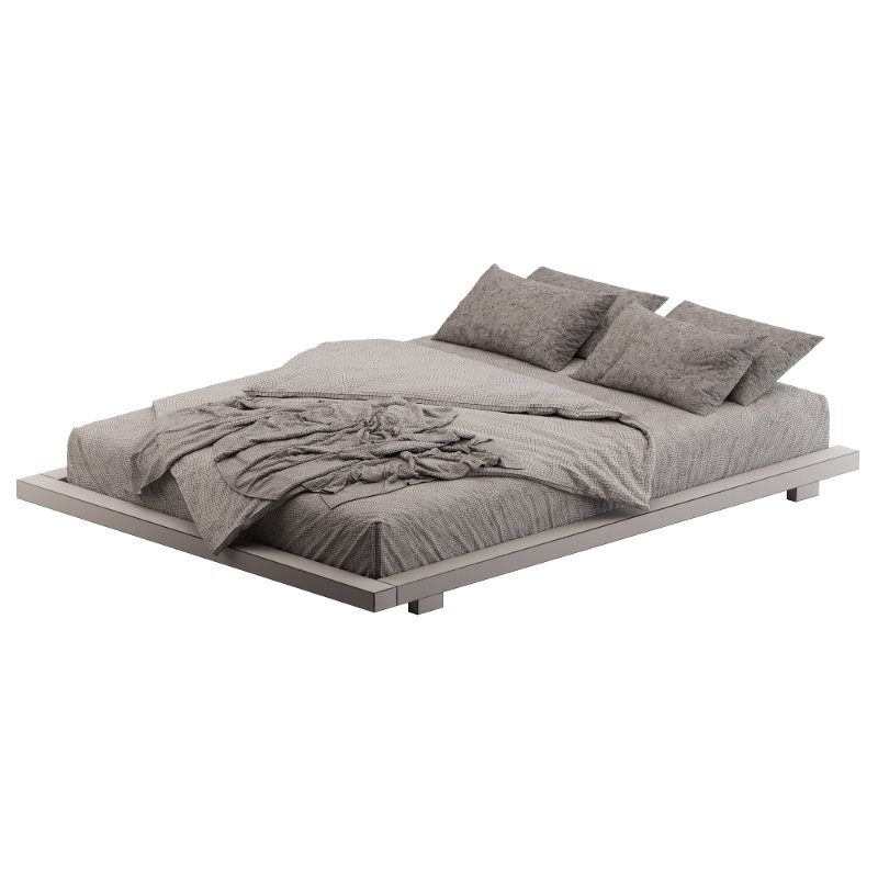 Japanese Style Walnut Queen Floor Bed Image 6