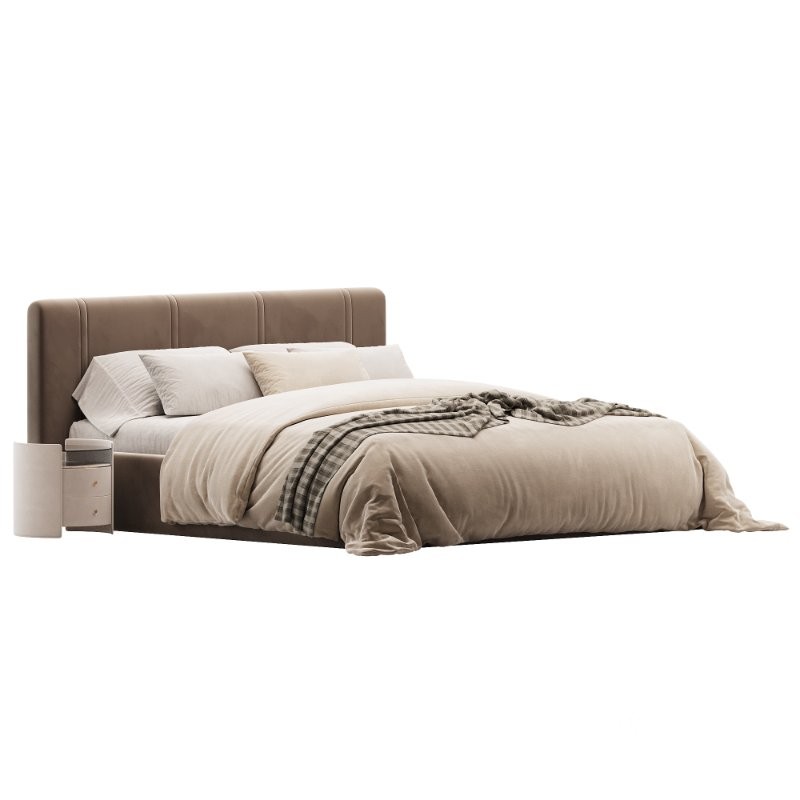 White eco leather bed Image 3